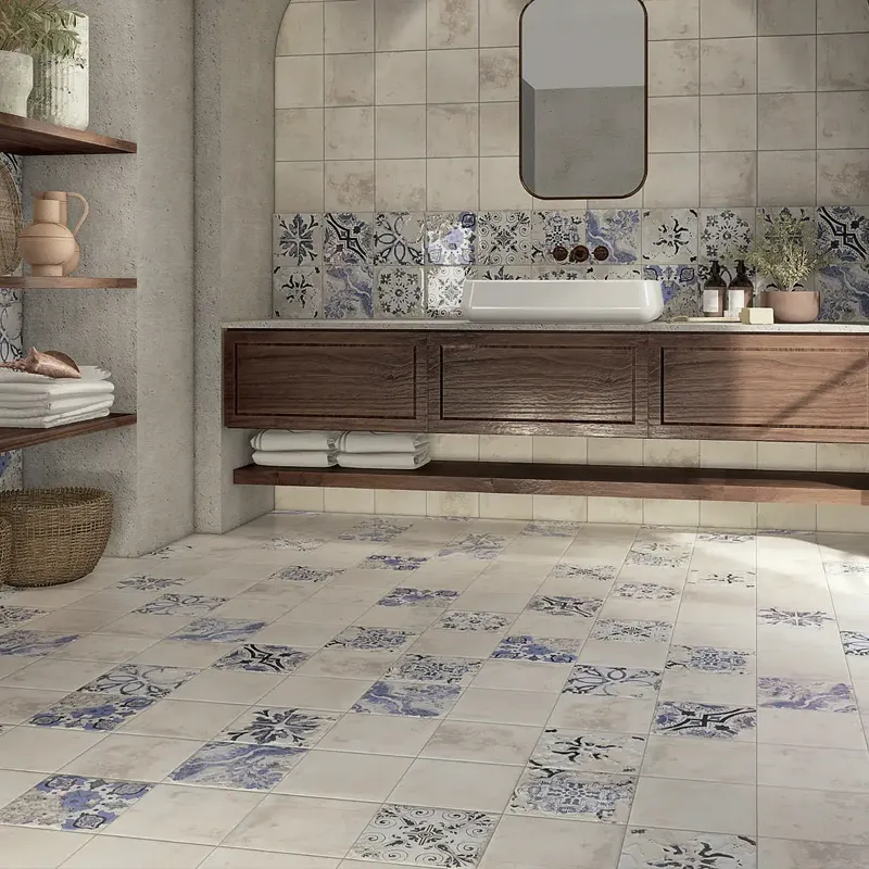 Azulejos preciosos para casas de banho rústicas