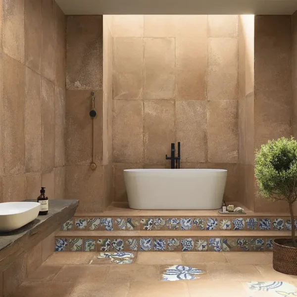 Ambiente agradável com pavimento mosaico hidráulico