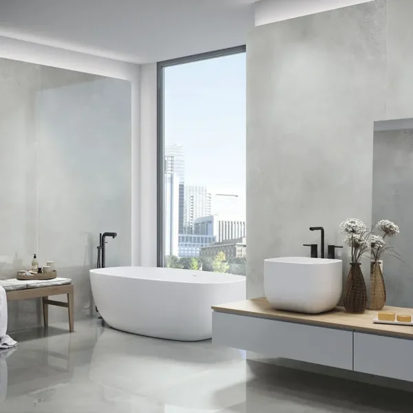 imagem de Azulejos de cimento queimado usados para criar ambientes urbanos e elegantes.