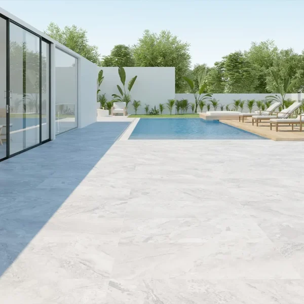 Azulejo antiderrapante para exterior na cor branca