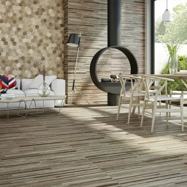 parede a condizer com azulejo tipo madeira