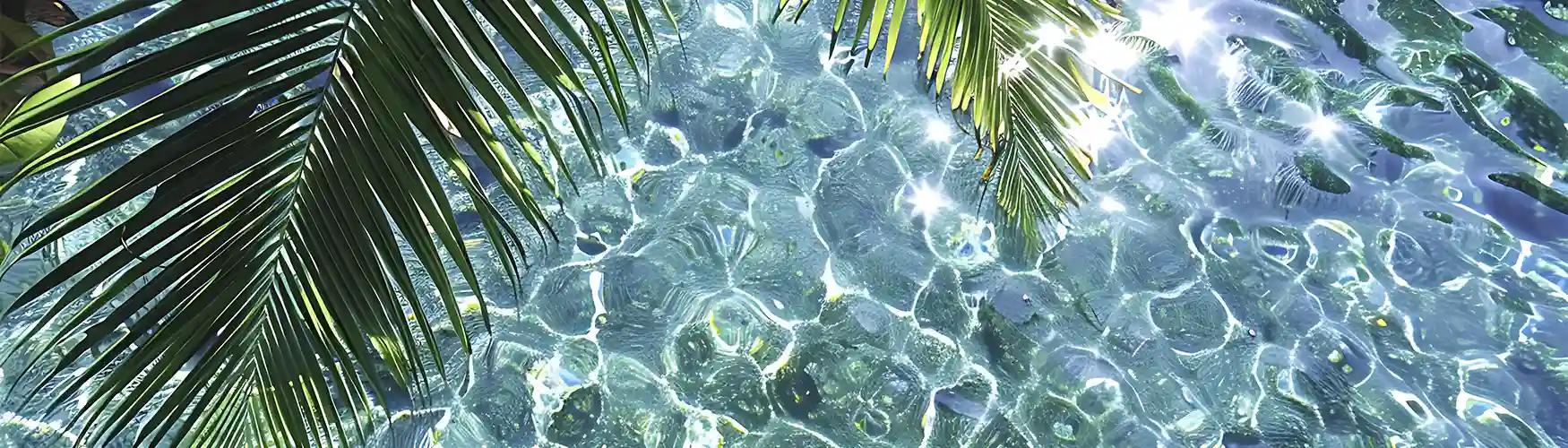 azulejo de piscina verde criando bonitos reflexos na água.