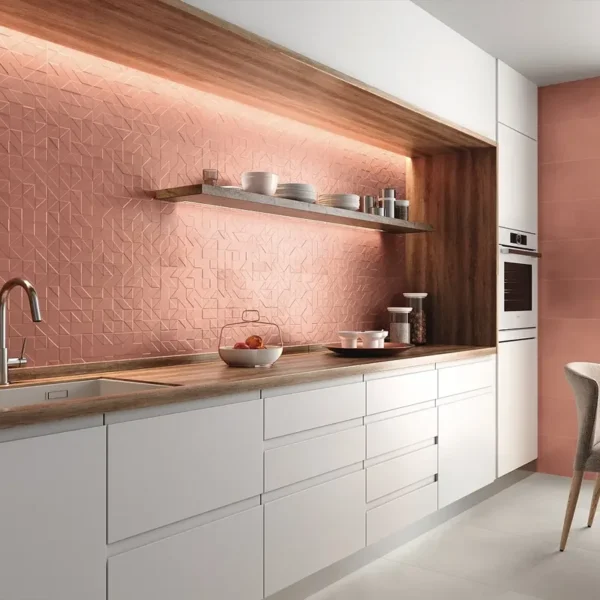 Incrível ambiente para cozinha, criando um ambiente com azulejos vermelhos