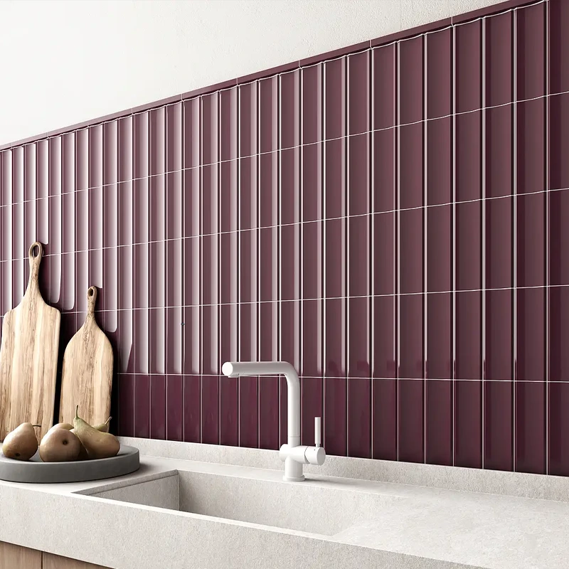 Apasionante cozinha com azulejos vermelhos
