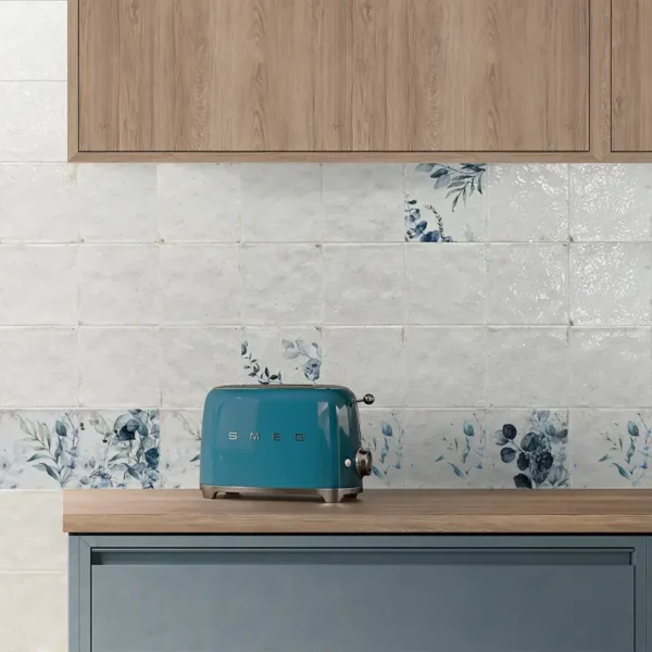 Azulejos rústicos para cozinha em tons claros