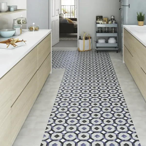 Bonito corredor com pavimento tipo hidráulico