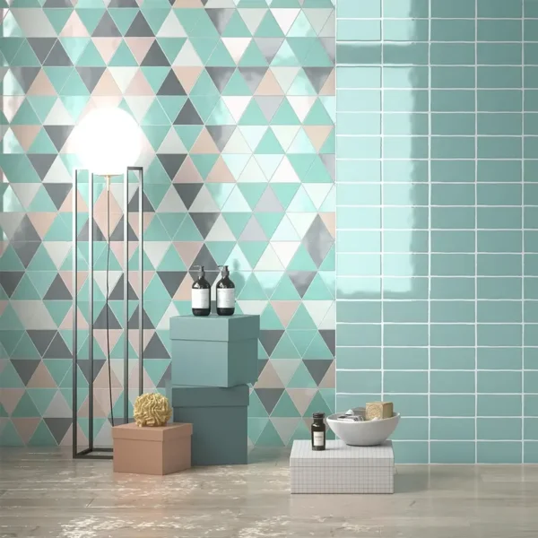 Ambiente em cores com azulejo brilhante