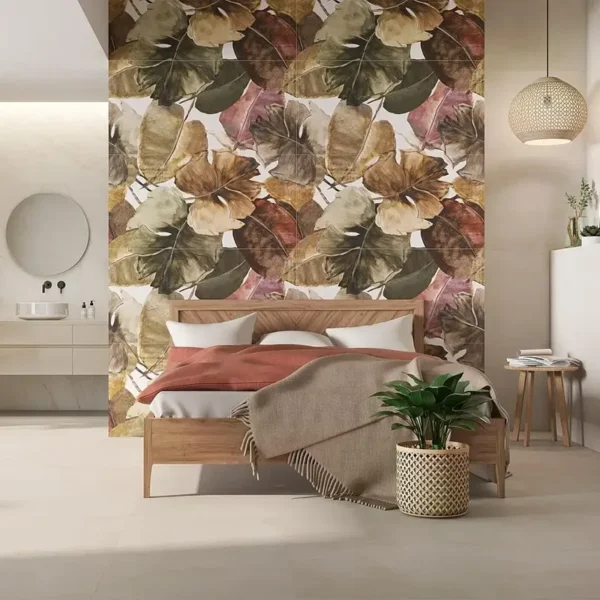 con azulejo floral sobre pared de acento