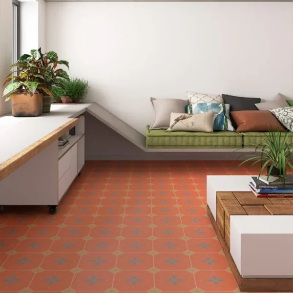 Azulejo laranja para chão